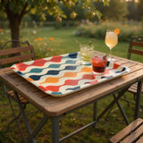 Retro 60s Plastic Serving Tray – Large Midcentury Dinner Tray - Groß (43 x 33 cm) - Trays
