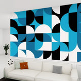 Retro 60s Runner Rug – Midcentury Blue White Black Multiple Sizes - retro runner