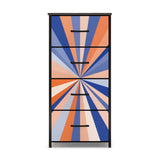 Retro 60s Sunburst Design Fabric Drawer Dresser – Steel Frame Cabinet - One Size - retro dresser