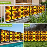 Retro 70s Balcony Screen – Funky Waterproof Outdoor Fence Cover - Retro Privacy Screen