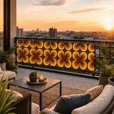 Retro 70s Balcony Screen – Funky Waterproof Outdoor Fence Cover - Retro Privacy Screen
