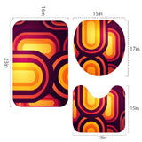 Retro 70s Bathroom Rug Set 3-Piece | Midcentury Home Decor - One Size - retro bathroom