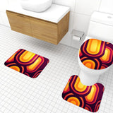 Retro 70s Bathroom Rug Set 3-Piece | Midcentury Home Decor - One Size - retro bathroom