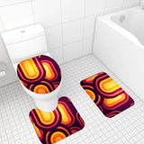 Retro 70s Bathroom Rug Set 3-Piece | Midcentury Home Decor - One Size - retro bathroom