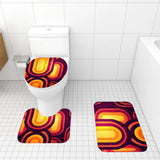 Retro 70s Bathroom Rug Set 3-Piece | Midcentury Home Decor - One Size - retro bathroom