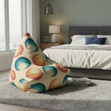 Retro 70s Bean Bag Chair Cover – Midcentury Modern Floor Seat - retro bean bag