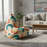 Retro 70s Bean Bag Chair Cover – Midcentury Modern Floor Seat - retro bean bag