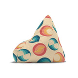 Retro 70s Bean Bag Chair Cover – Midcentury Modern Floor Seat - retro bean bag