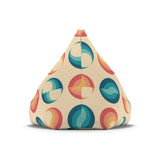 Retro 70s Bean Bag Chair Cover – Midcentury Modern Floor Seat - retro bean bag