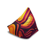 Retro 70s Bean Bag Chair Cover: Orange Mid-Century Modern Floor Seating - retro bean bag