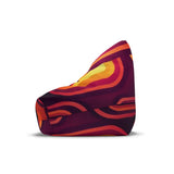 Retro 70s Bean Bag Chair Cover: Orange Mid-Century Modern Floor Seating - retro bean bag