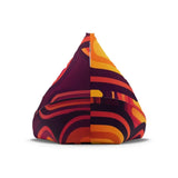 Retro 70s Bean Bag Chair Cover: Orange Mid-Century Modern Floor Seating - retro bean bag