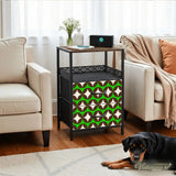 Retro 70s Bedside or Side Table with Charging Station & Storage - retro bedside table