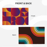Retro 70s Black Rainbow Duvet Cover Set: Midcentury Full Size Bedding - retro bedding