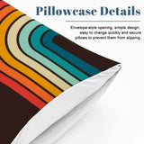 Retro 70s Black Rainbow Duvet Cover Set: Midcentury Full Size Bedding - retro bedding