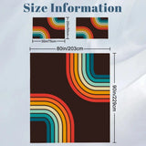 Retro 70s Black Rainbow Duvet Cover Set: Midcentury Full Size Bedding - retro bedding