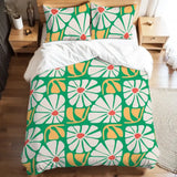 Retro 70s Bold Flowers Duvet Cover Set: Midcentury Floral Bedding - Bedding - retro