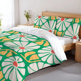 Retro 70s Bold Flowers Duvet Cover Set: Midcentury Floral Bedding - Bedding - retro