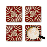 Retro 70s Corkwood Coaster Set | Sunburst Midcentury Home Table Decor - retro coaster