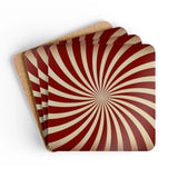 Retro 70s Corkwood Coaster Set | Sunburst Midcentury Home Table Decor - retro coaster