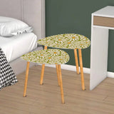 Retro 70s Daisy Nesting Coffee Table Set: Mid-Century Modern Side Tables - One Size - retro nesting tables