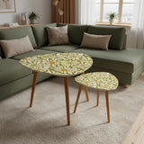 Retro 70s Daisy Nesting Coffee Table Set: Mid-Century Modern Side Tables - One Size - retro nesting tables