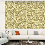 Retro 70s Daisy Stick & Peel Wallpaper: Floral Midcentury Removable Mural - 144’’x100’’ - retro wallpaper