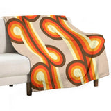 Retro 70s Design Flannel Throw Blanket – Midcentury Modern Home Decor - retro blankets