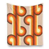 Retro 70s Design Flannel Throw Blanket – Midcentury Modern Home Decor - retro blankets