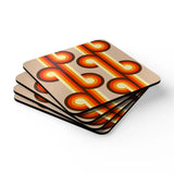 Retro 70s Disco Corkwood Coaster Set | Midcentury Home Decor Gift - retro ads