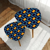 Retro 70s Double Duvet Cover Set: Midcentury Blue Yellow Microfiber Bedding - retro bedding