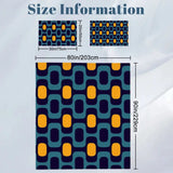 Retro 70s Double Duvet Cover Set: Midcentury Blue Yellow Microfiber Bedding - retro bedding