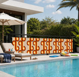 Retro 70s Fence Privacy Screen – Waterproof Outdoor Balcony Cover - Retro Privacy Screen