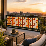 Retro 70s Fence Privacy Screen – Waterproof Outdoor Balcony Cover - Retro Privacy Screen