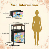 Retro 70s Floral Bedside Cabinet with Integrated Power Access - retro bedside table