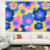Retro 70s Flower Power Hippie Removable Stick and Peel Wallpaper - 144’’x100’’ - retro wallpaper
