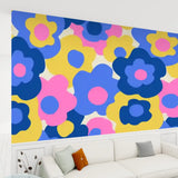 Retro 70s Flower Power Hippie Removable Stick and Peel Wallpaper - 144’’x100’’ - retro wallpaper
