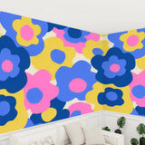 Retro 70s Flower Power Hippie Removable Stick and Peel Wallpaper - 144’’x100’’ - retro wallpaper