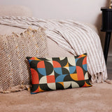 RETRO 70s GEOMETRIC PATTERN Premium Pillow Midcentury Style Home Accent - retro pillow
