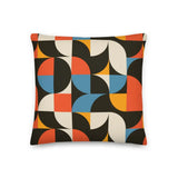 RETRO 70s GEOMETRIC PATTERN Premium Pillow Midcentury Style Home Accent - retro pillow