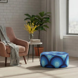 Retro 70s Inflatable Ottoman – Midcentury Modern Portable Foot Stool - pouf