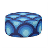 Retro 70s Inflatable Ottoman – Midcentury Modern Portable Foot Stool - pouf