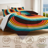 Retro 70s King Comforter Set – 3 Piece Microfiber Bedding - retro bedding