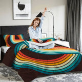 Retro 70s King Comforter Set – 3 Piece Microfiber Bedding - retro bedding