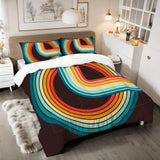 Retro 70s King Comforter Set – 3 Piece Microfiber Bedding - retro bedding