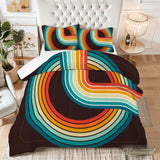 Retro 70s King Comforter Set – 3 Piece Microfiber Bedding - retro bedding