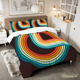 Retro 70s King Comforter Set – 3 Piece Microfiber Bedding - retro bedding
