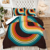 Retro 70s King Comforter Set – 3 Piece Microfiber Bedding - retro bedding
