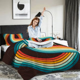 Retro 70s King Comforter Set – 3 Piece Microfiber Bedding - retro bedding
