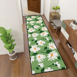 Retro 70s Margariths Runner – Midcentury Green White Floral Multi Sizes Rug - retro runner